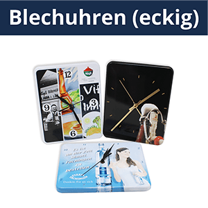 Blechwaren Fabrik Braunschweig - Eckige Blech Uhren
