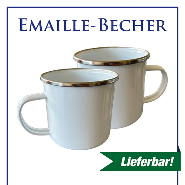 Emaille-Becher ab 24 Stück / 9 x 9 cm